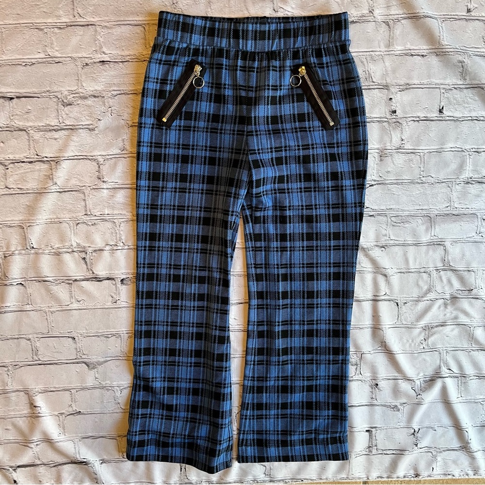 Blue + Black Plaid Pull on XS Pants Wild Fable